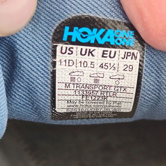 Hoka Mens Transport GTX GORE-TEX Shoes 11D Blue Sneakers Running‎ ~ No Insoles main image 4